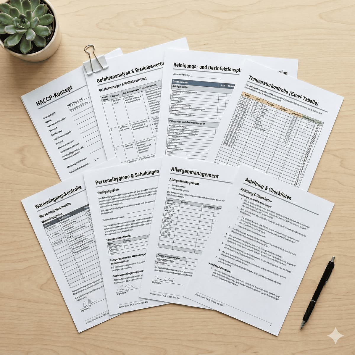 HACCP Vorlagenpaket: 9 professionelle Dokumente für die Gastronomie